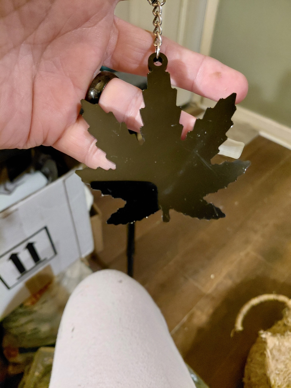 Black Leaf-Shaped Contemporary Accent